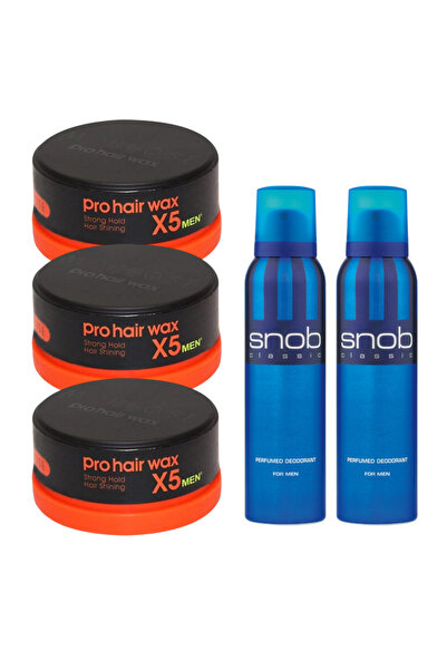Morfose Men Pro Hair Wax Strong Hold (Turuncu) 150 gr 3 Adet + Snob Erkek Deo...
