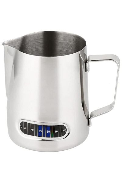 Dali Cană pentru spumarea laptelui cu termometru, oțel inoxidabil, 350 ml