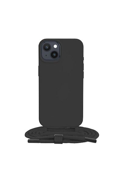 Dali Protective Case compatible with Apple iPhone 14, Crossbody Lanyard, 170cm Black