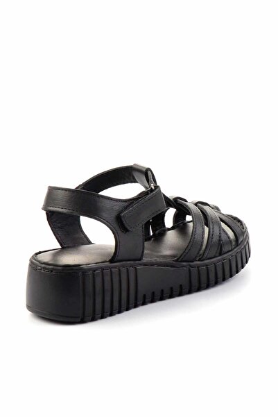 Bambi Black Leather Women's Sandals K05763092803