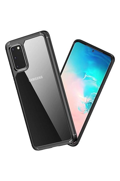 Dali Husă de protecție compatibilă cu Samsung Galaxy S20, spate TPU și margini din silicon, neagră-transparentă