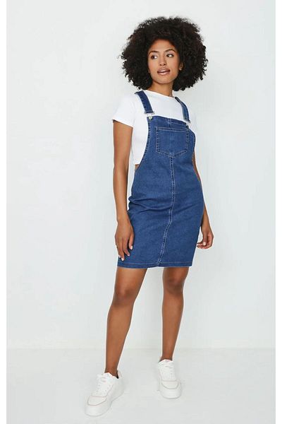 Shield Life Slopet Fusta Salopetă Suspender Fusta Denim Fusta Femei Albastru