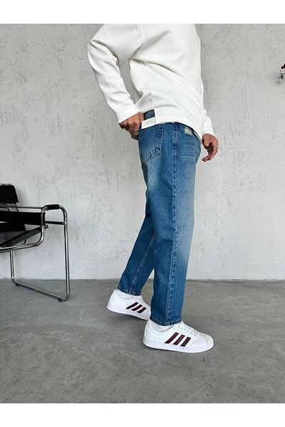 Gambocci Men's Boyfriend High Waist Ankle Length Denim Pants