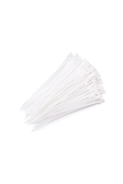 Dali Set 100 coliere din plastic pentru organizarea cablurilor, 2.5 x 100mm, Alb