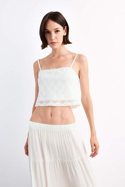 DeFacto Tricou ajustat din dantela F9158AX25SM