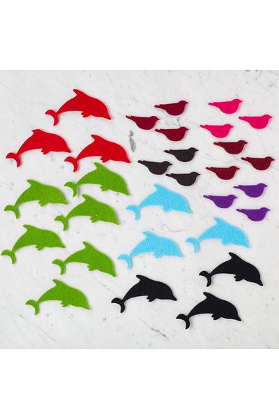MBB ETİCARET Loren 10 Pack Dolphin and Bird Figured Felt Set
