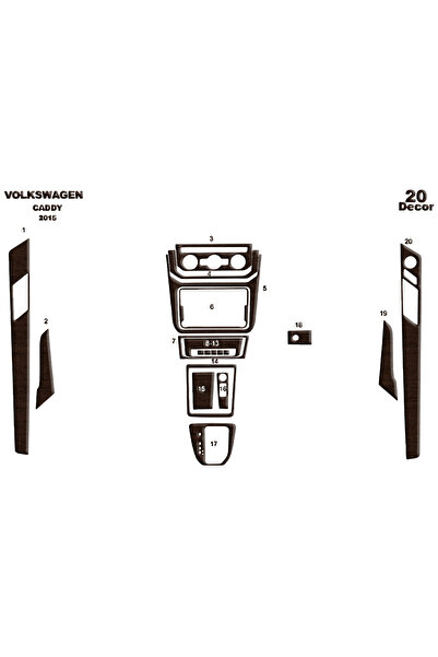 Marscockpitdesign فولكس واجن كادي كونسول-توربيدو 2015 20 قطعة