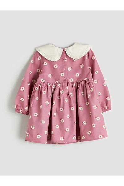 LC Waikiki Lcw Kids Pink Baby Neck Floral Girl's Dress