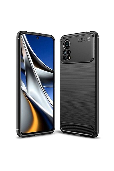 Dali Protective Case for Xiaomi Poco X4 Pro 5G, Carbon Silicone, Black