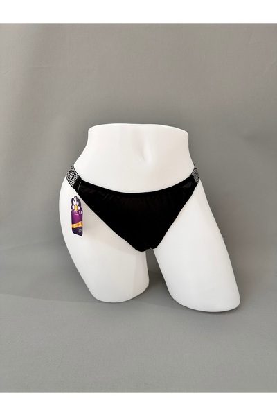 Papatya Ön Ve Arkası Saten Yanları Taşı "Love Secret "Yazılı Kalın Şeritli Tanga
