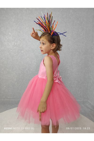 MadyaButik Girl's Island Model Evening Dress Pink Dress
