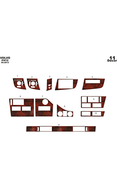 Marscockpitdesign Volvo Fh Compatible Console-Gunwale Trim 2013 11 Pieces