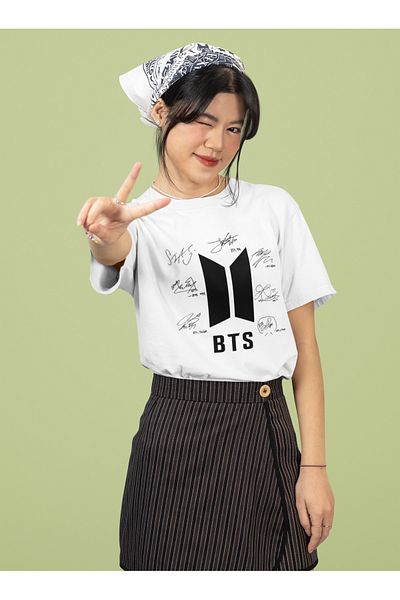 MAGORS Bts Bangtan Boys K-Pop Printed 100% Cotton Soft Texture Crewneck Children's and Youth Tshirt