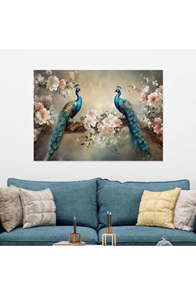 SND لوحة جدارية قماشية كانفس بتصميم عصري . إطار ذهبي، ٦٠×٩٠ سم