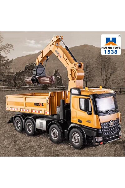 Huina 1538 1/14 26CH 8x4 Damperli Kamyon RC Kumandalı İş Makinesi 3 Farklı Tutma Kollu Kepçeli RC Mo