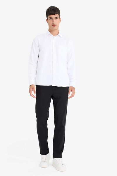 DeFacto Regular Fit Polo Neck Textured Long Sleeve Shirt E7744Ax25Au
