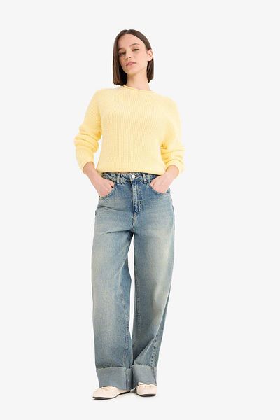 DeFacto Coool Regular Fit Pulover cu Guler Rotund L2567AZ25WN