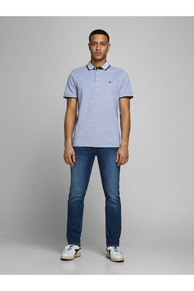 Jack & Jones Ανδρικό μπλουζάκι με πράσινο γιακά πόλο Jjepaulos 12136668