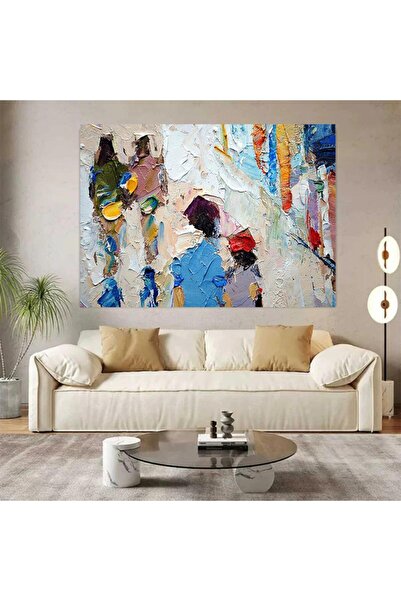 SND لوحة جدارية قماشية كانفس بوهيمية بإطار مجوف أسود، 120×80 سم