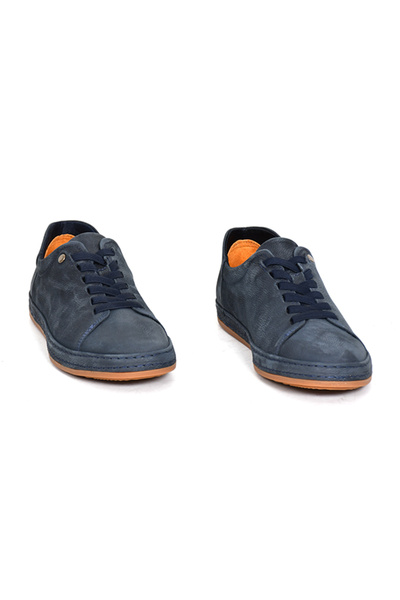 Tuna Navy Blue Genuine Nubuck Leather Daily Casual Men's Shoes - 245531