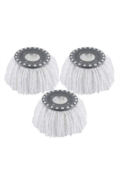 Sunmostar Set 3 capete de mop Sunmostar, fibră absorbantă, alb