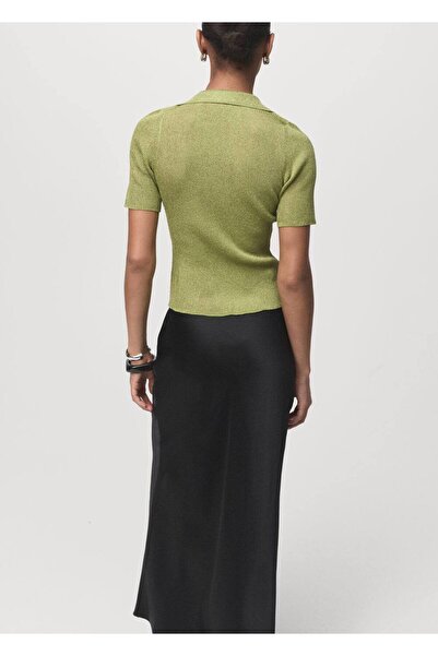 MANGO Woman Simli polo yaka kazak