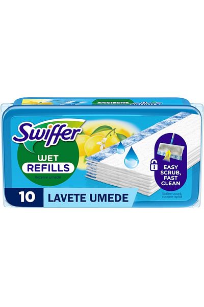 Swiffer Șervețele umede de rezervă pentru mopul de podea Sweeper, 10 bucăți
