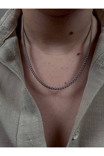 Arvens Men's Silver Chain Stainless Steel Necklace Does Not Lose Color Does Not Fade Unisex Does Not Fade