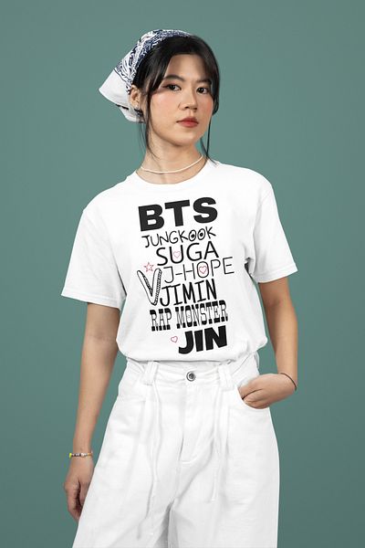 MAGORS Bts Bangtan Boys K-Pop Printed 100% Cotton Soft Texture Crewneck Children's and Youth Tshirt