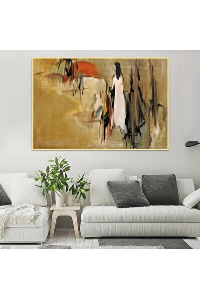 SND لوحة جدارية قماشية كانفس بوهيمية بإطار مجوف أسود، 40×60 سم