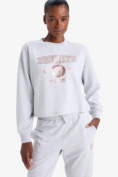 DeFacto Defactofit Nba Brooklyn Nets Crew Neck Sportsman Sweatshirt E8863Ax25Au
