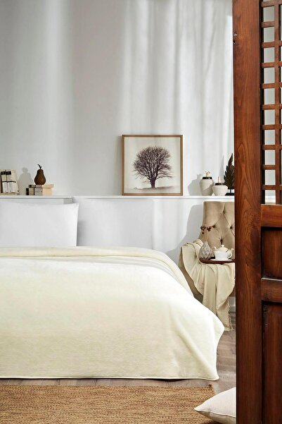 Özdilek Trendy Soft Double Blanket 220X240 cm Bone Cream Color