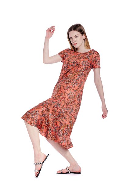 RVL Red satin viscose dress