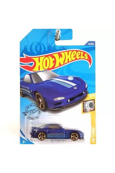 HOT WHEELS Masinuta metalica Hot Wheels, '95 Mazda RX-7, Colectia 2017, 1:64, Albastru