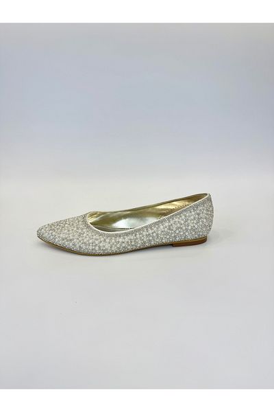 E&L Company 1cm Bridal Pearl Ballerina, Flat, Flat, the Most Comfortable.