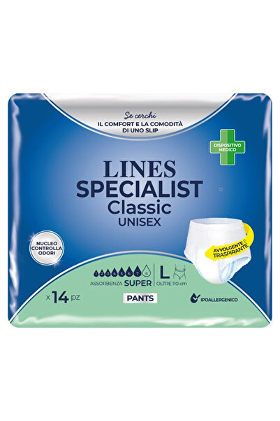 Lines Scutece pentru adulți Specialist Super, 7 picături, mărimea L, 14 bucăț...