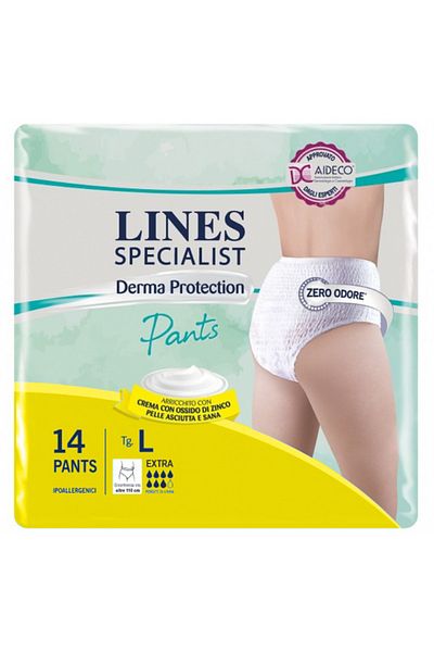 Lines Scutece Specialist Derma Protection Extra pentru adulți, 7 picături, mărimea L, 14 bucăți