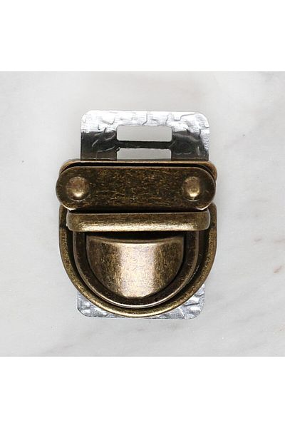 MBB ETİCARET Loren Metal Bag Lock Medium Antique Yellow