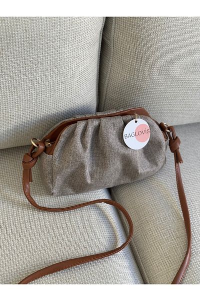BAGLOVİS Fabric Women's Shoulder Bag with Zipper and Snap Closure En25 Boy15
