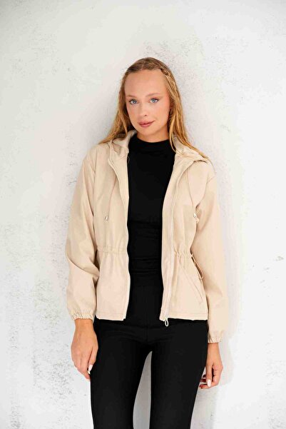 MEECY Γυναικείο ανοιξιάτικο μπουφάν με κουκούλα