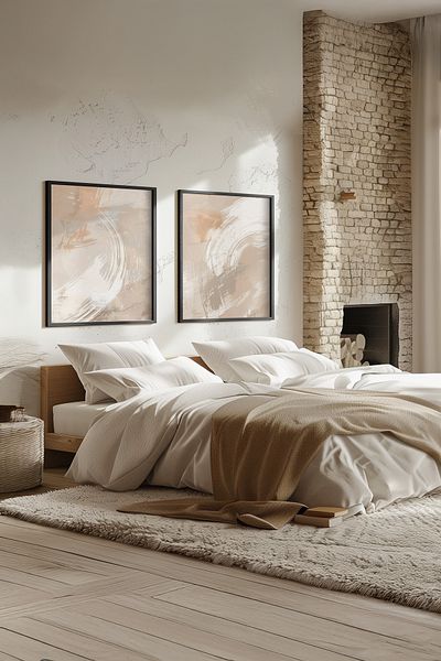 STARYUNA Modern Set of 2 Paintings with Black Wooden Frame Yuna16