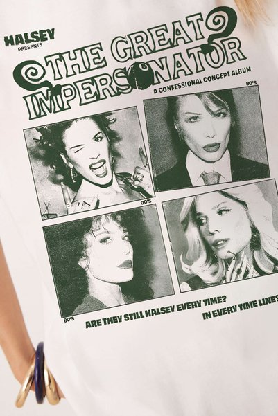 Tee&more. Unisex Oversize Halsey the Perfect Impersonator Printed Premium T-Shirt