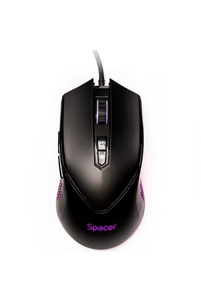 Spacer Mouse Alien Nova, Spacer, Gaming, Wired, USB, Optical, Adjustable 12,000 DPI, RGB Lighting, Black