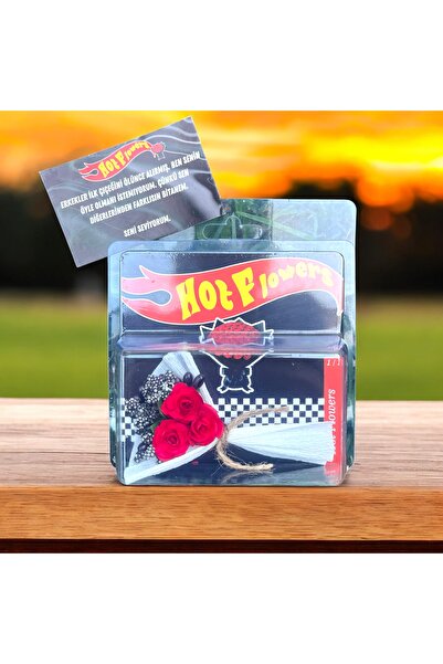 HayDün HOT FLOWERS wheels tarz Erkek sevgiliye hediye anlamlı hediye buket çiçek dekoratif süs