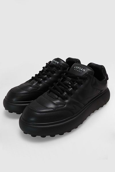 Lufian 111230258 Riken Sneaker Men's Leather Shoes Black