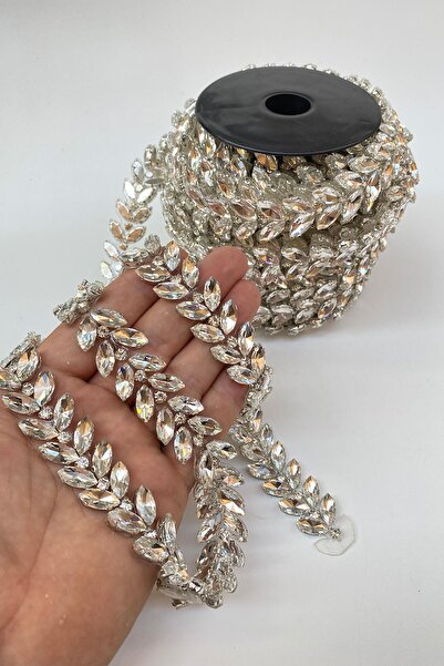 Limelia Ütüyle Yapışan Mekik Taşlı Abiye Şerit Bordür