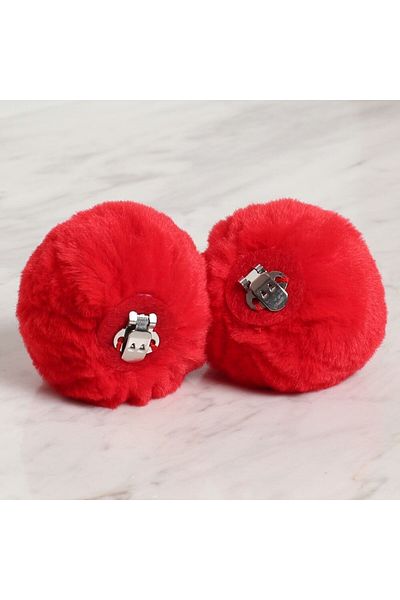 MBB ETİCARET Loren 1 Pair Shoe Pompom Red