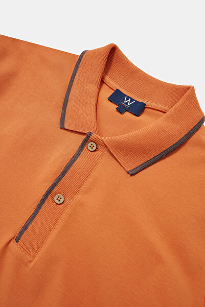 W Collection Orange Polo Collar T-Shirt