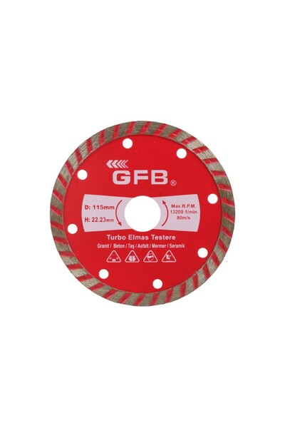 GFB 2385 TURBO ELMAS MERMER GRANİT KESİCİ 115 MM