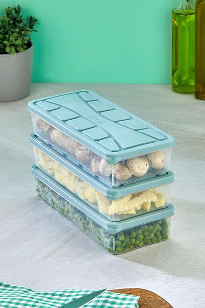 NY HOME Storage Container 3 Pcs 1200 ml Blue